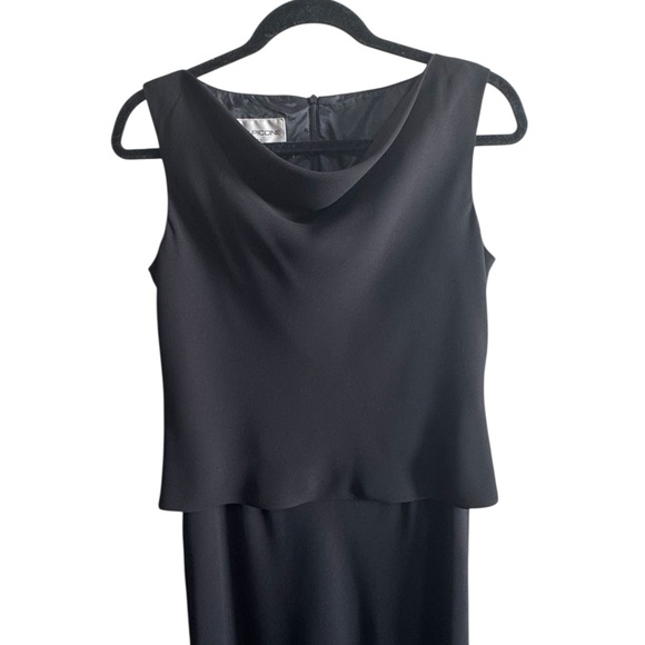 Evan-Picone Black Cowl Neck Sleeveless Midi Dress Size 6 - Picture 3 of 4